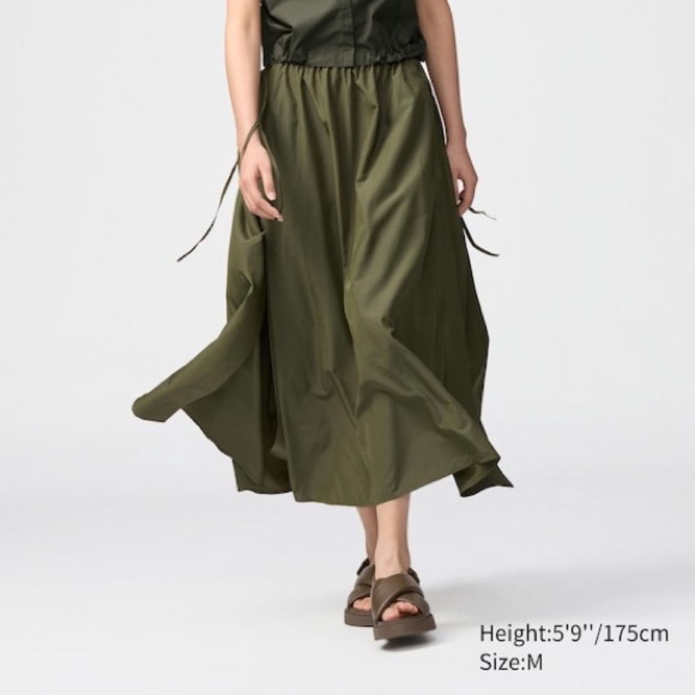 Uniqlo Olive Green Midi Skirt